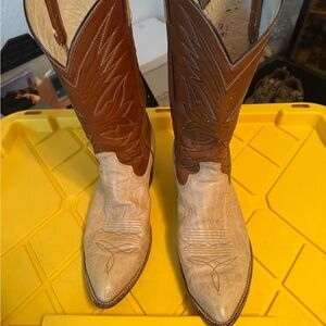 Men's Western Cowboy Boots - Brown and Beige